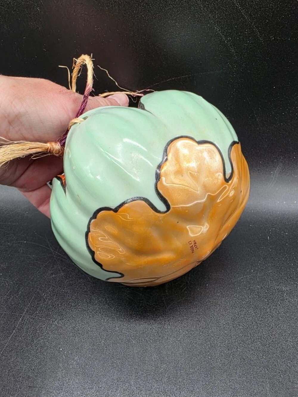 Vintage Lusterware Hanging Floral Frog Planter Pot Made In Japan Boho MCM